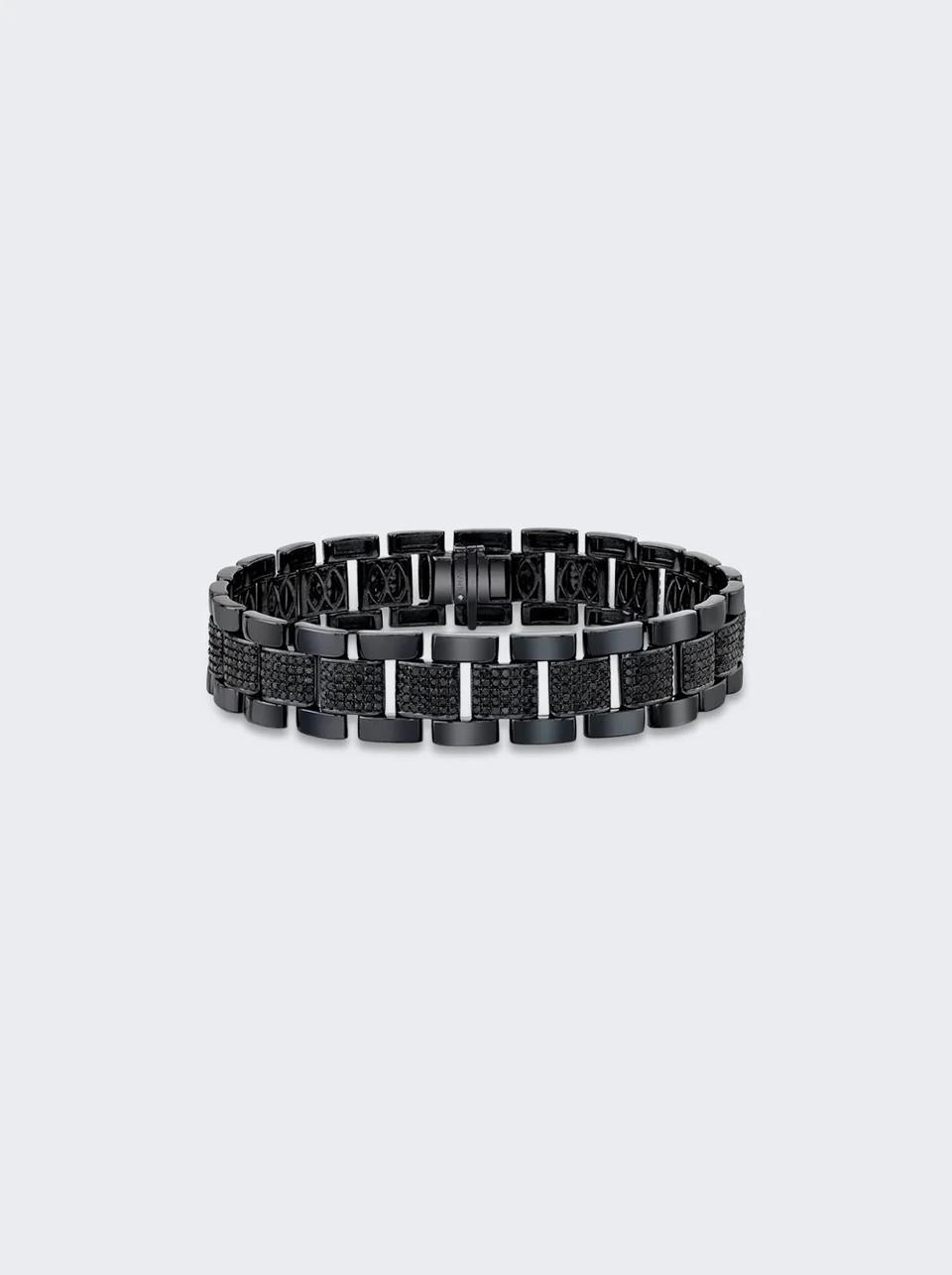 Partial Pave Black Diamond Journey Bracelet 18k Black Gold by SHAY
