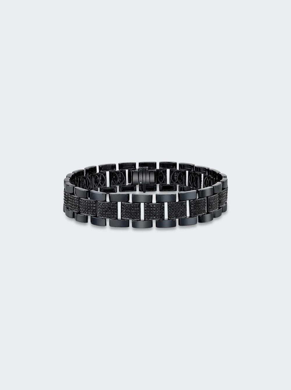 Partial Pave Black Diamond Journey Bracelet 18k Black Gold  | The Webster by SHAY