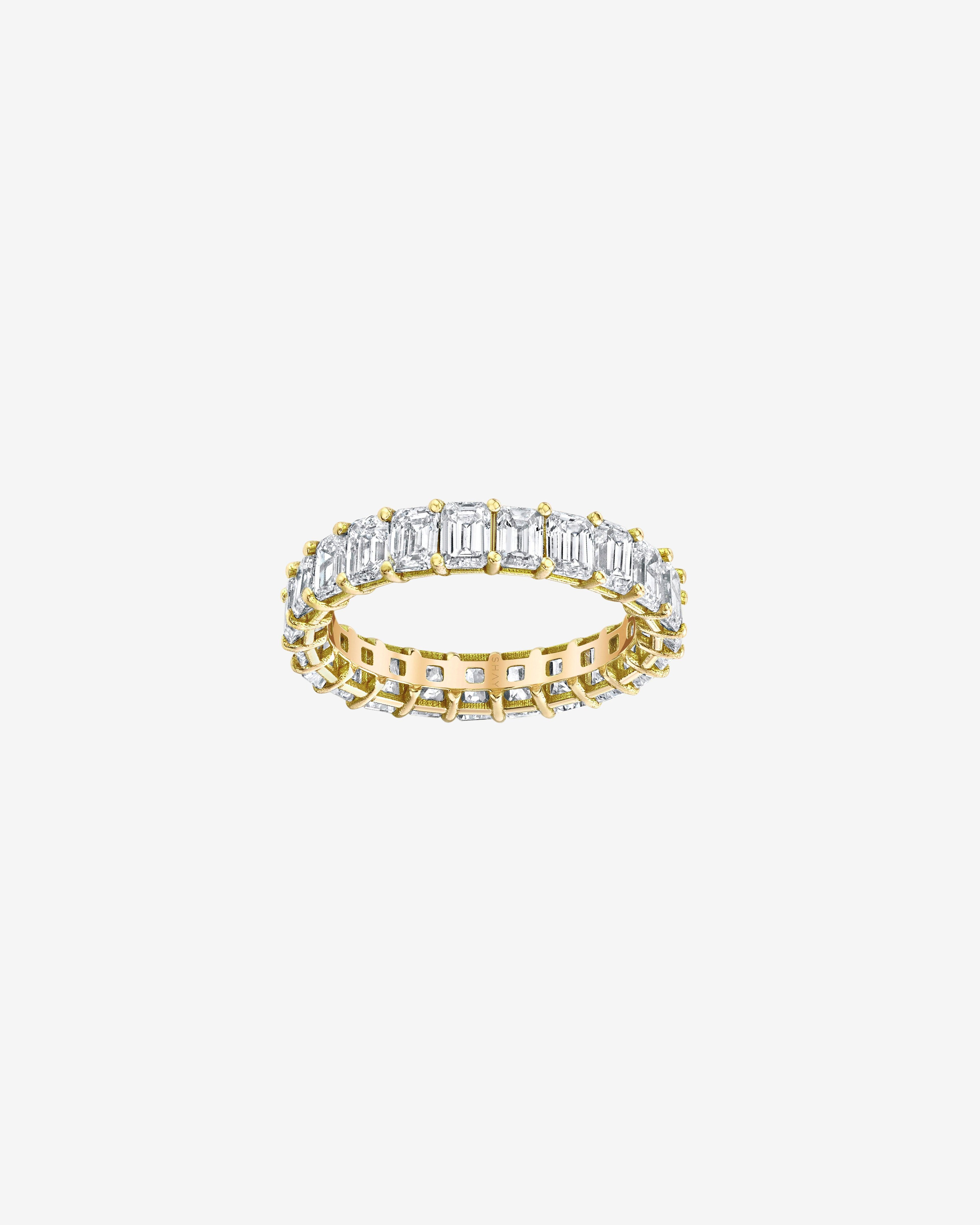 Shay - Women's Small Emerald Cut Eternity Band - (Yellow Gold) by SHAY