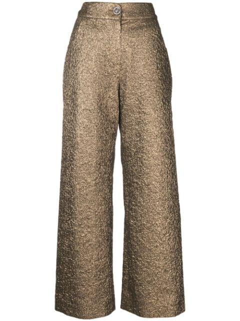 Genisis metallic textured trousers by SHIATZY CHEN