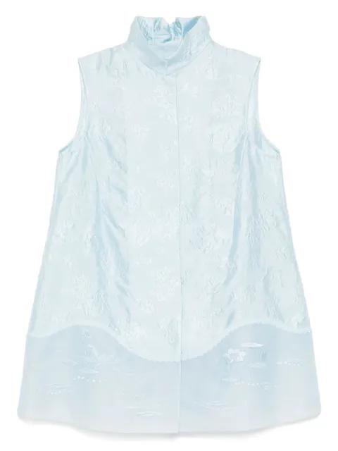 Mandarin-collar jacquard vest jacket by SHIATZY CHEN