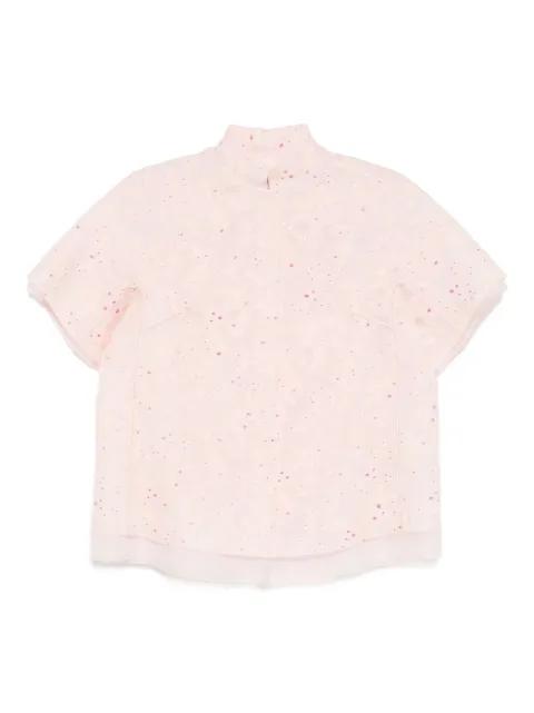 Mandarin-collar organza jacket by SHIATZY CHEN