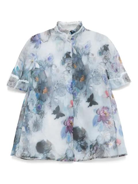Mandarin-collar printed shirt by SHIATZY CHEN