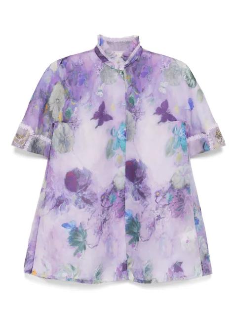Mandarin-collar printed shirt by SHIATZY CHEN