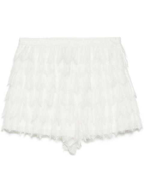 Sense of Ink Collection silk lace shorts by SHIATZY CHEN
