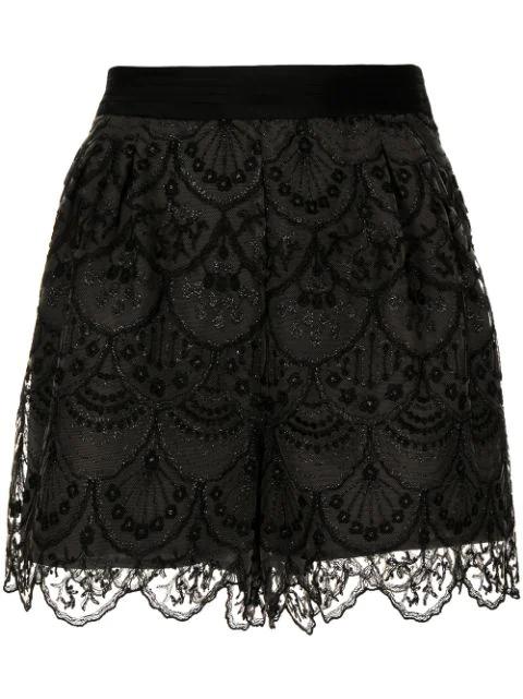 art-deco lace shorts by SHIATZY CHEN