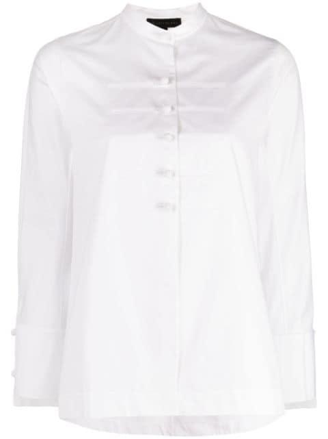 band-collar poplin shirt by SHIATZY CHEN