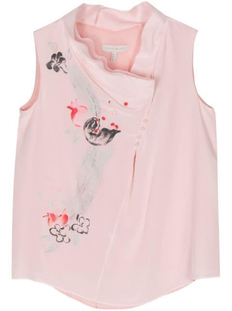 floral-print silk vest by SHIATZY CHEN