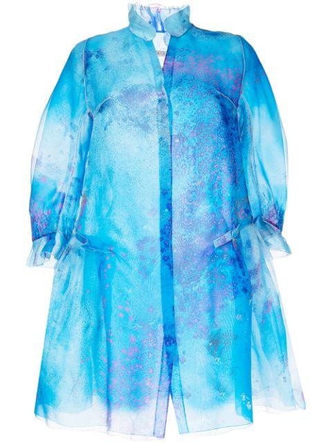flowerful silk puff-sleeve jacket by SHIATZY CHEN