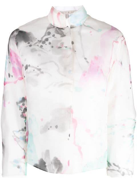graphic-print silk jacket by SHIATZY CHEN