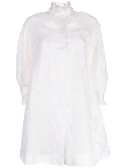 lace organza single-breasted coat by SHIATZY CHEN