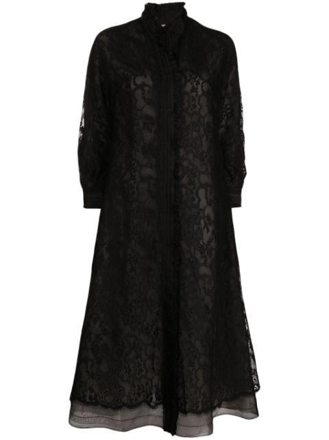 lace pleated single-breasted coat by SHIATZY CHEN