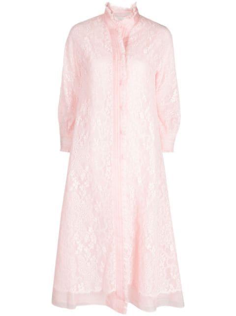 lace pleated single-breasted coat by SHIATZY CHEN