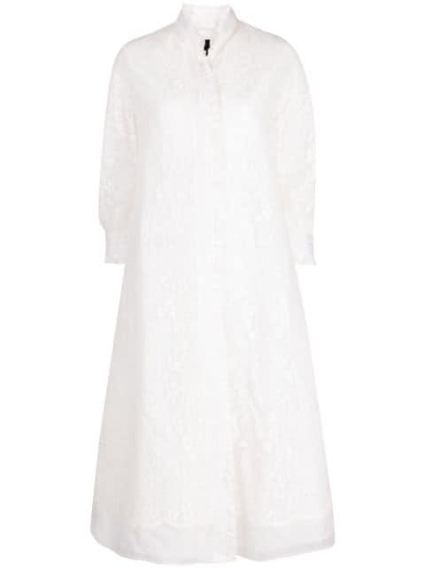 lace pleated single-breasted coat by SHIATZY CHEN