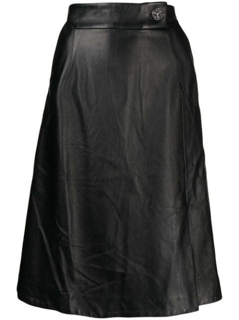leather midi skirt by SHIATZY CHEN