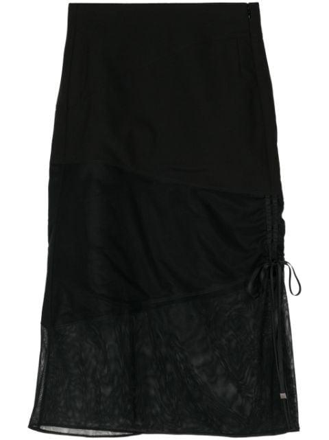panelled wool midi skirt by SHIATZY CHEN
