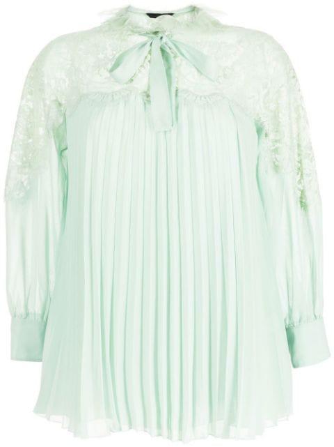 pleated lace-collared blouse by SHIATZY CHEN
