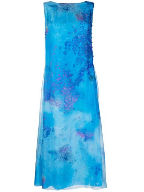 printed silk dress by SHIATZY CHEN