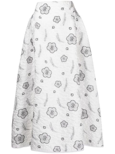 quilted A-line jacquard skirt by SHIATZY CHEN