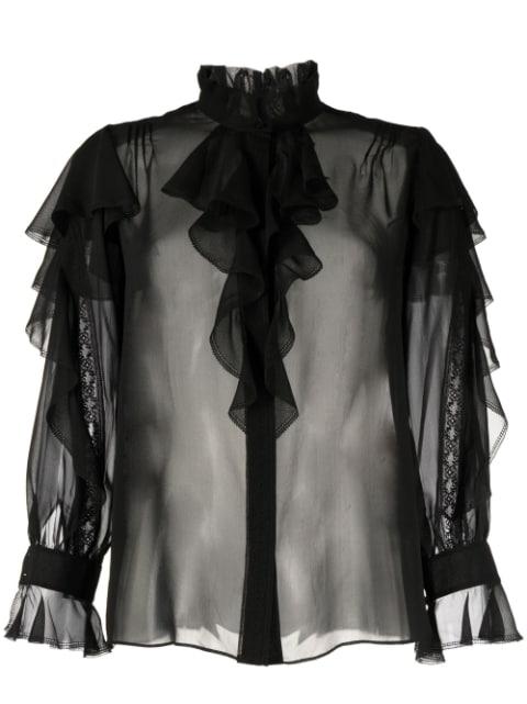 see-through silk shirt by SHIATZY CHEN