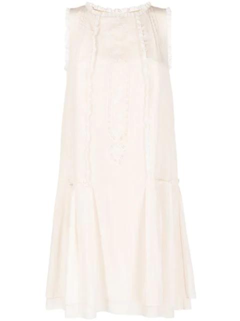 silk lace panelled dress by SHIATZY CHEN