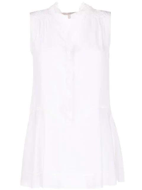 silk ruffle-detail sleeveless blouse by SHIATZY CHEN