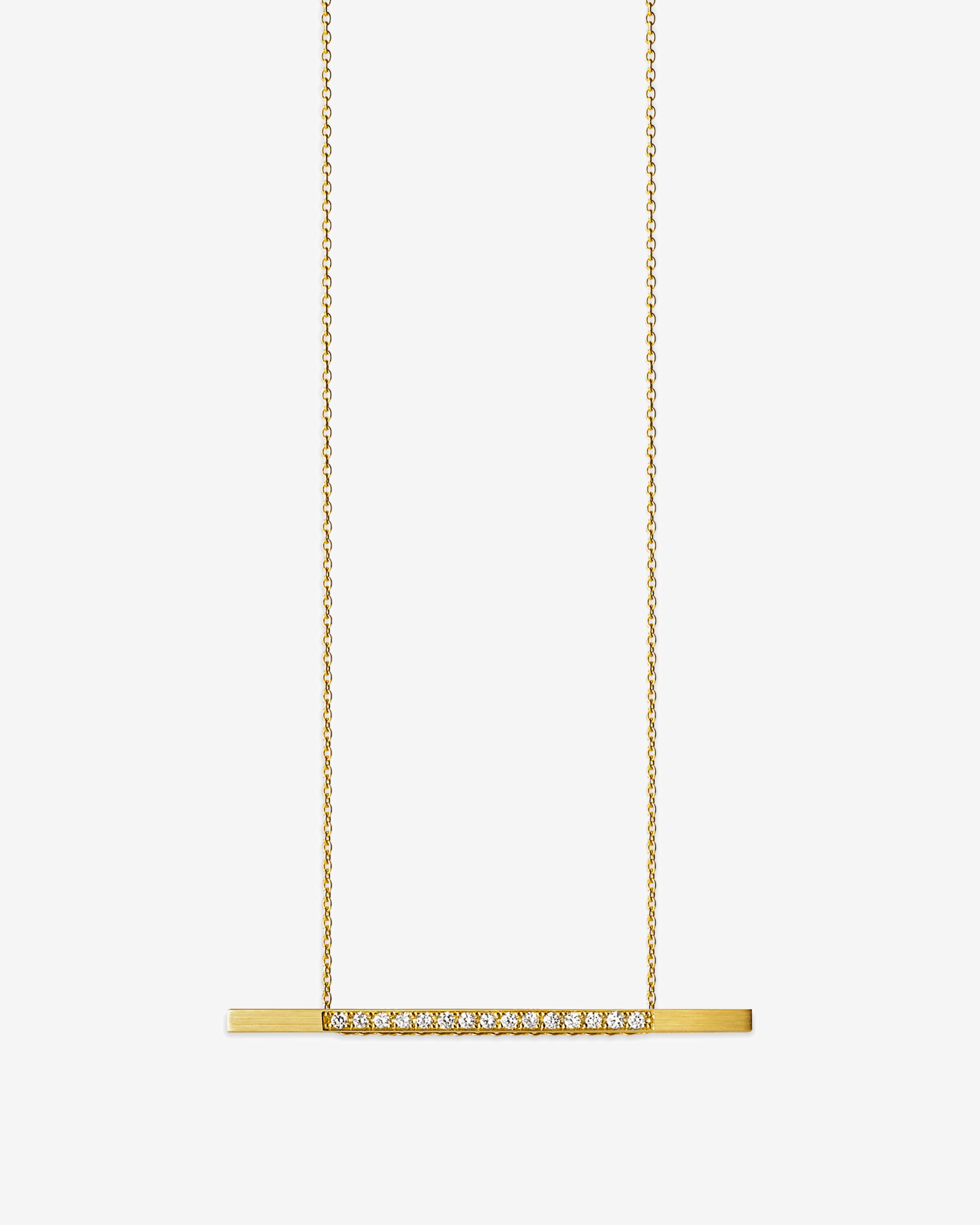 Shihara - Diamond Bar Necklace 02 - (Yellow Gold) by SHIHARA