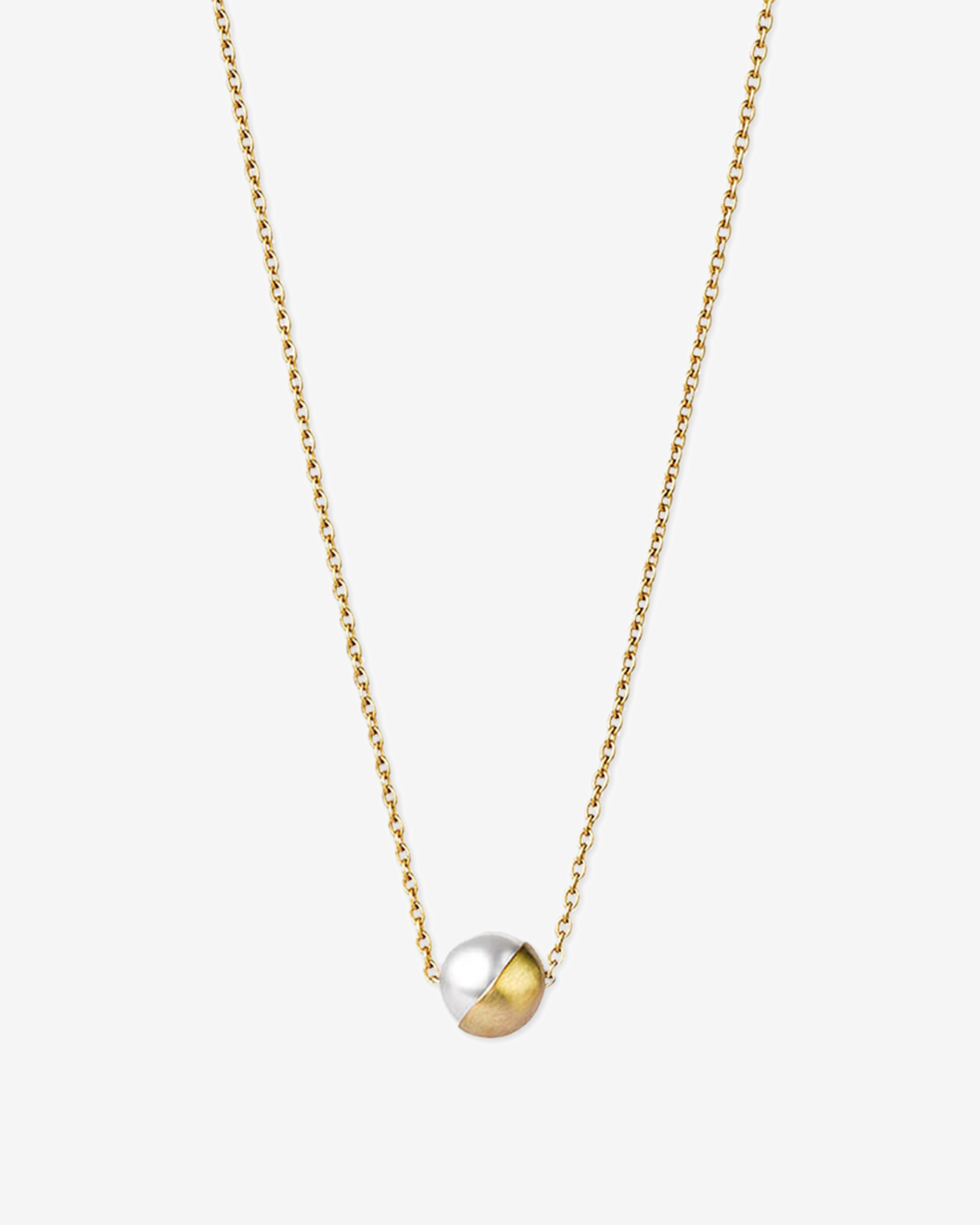 Shihara - Half Pearl Necklace 45° - (Yellow Gold) by SHIHARA