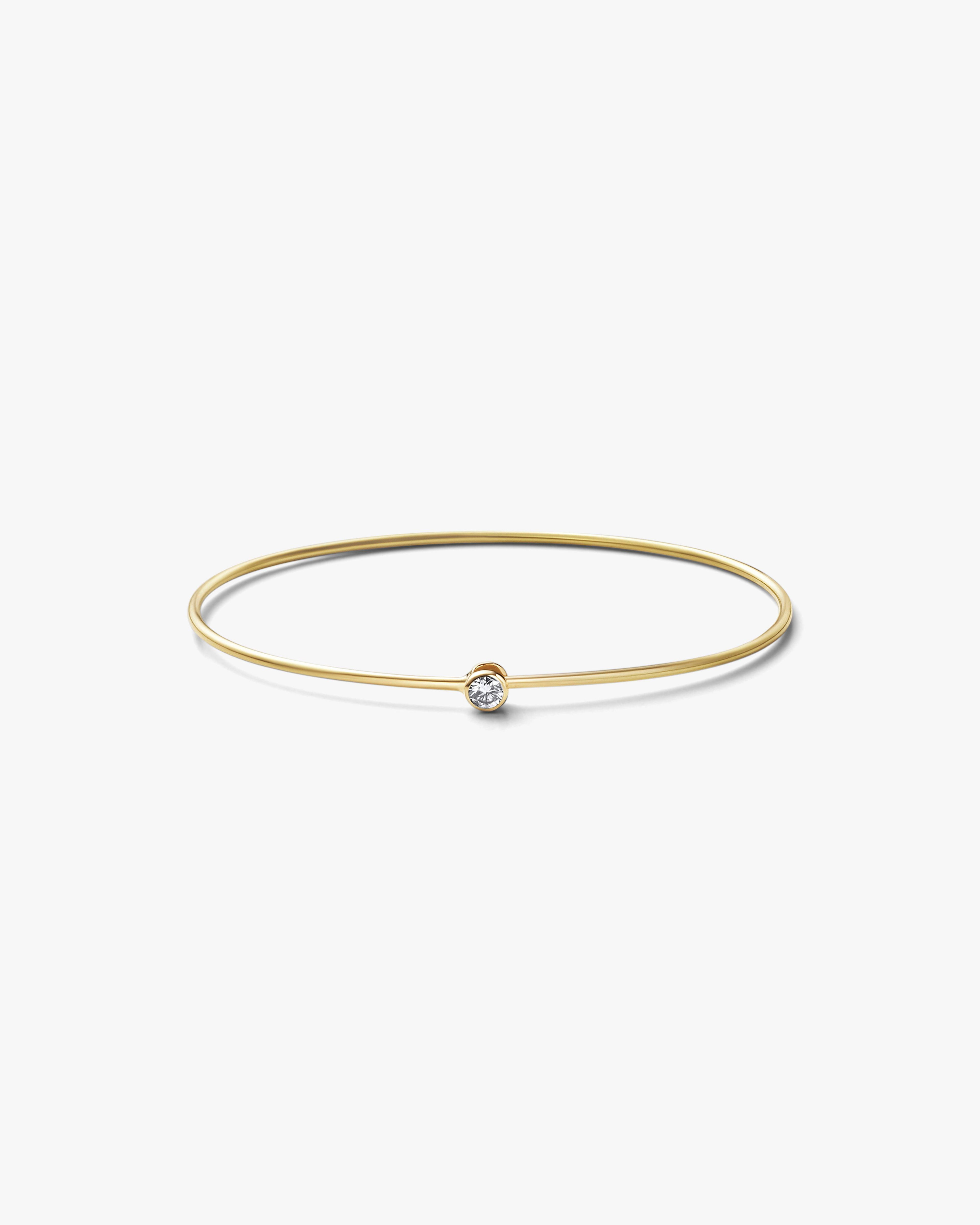 Shihara - One-Stone Hoop Bracelet S - (Yellow Gold) by SHIHARA