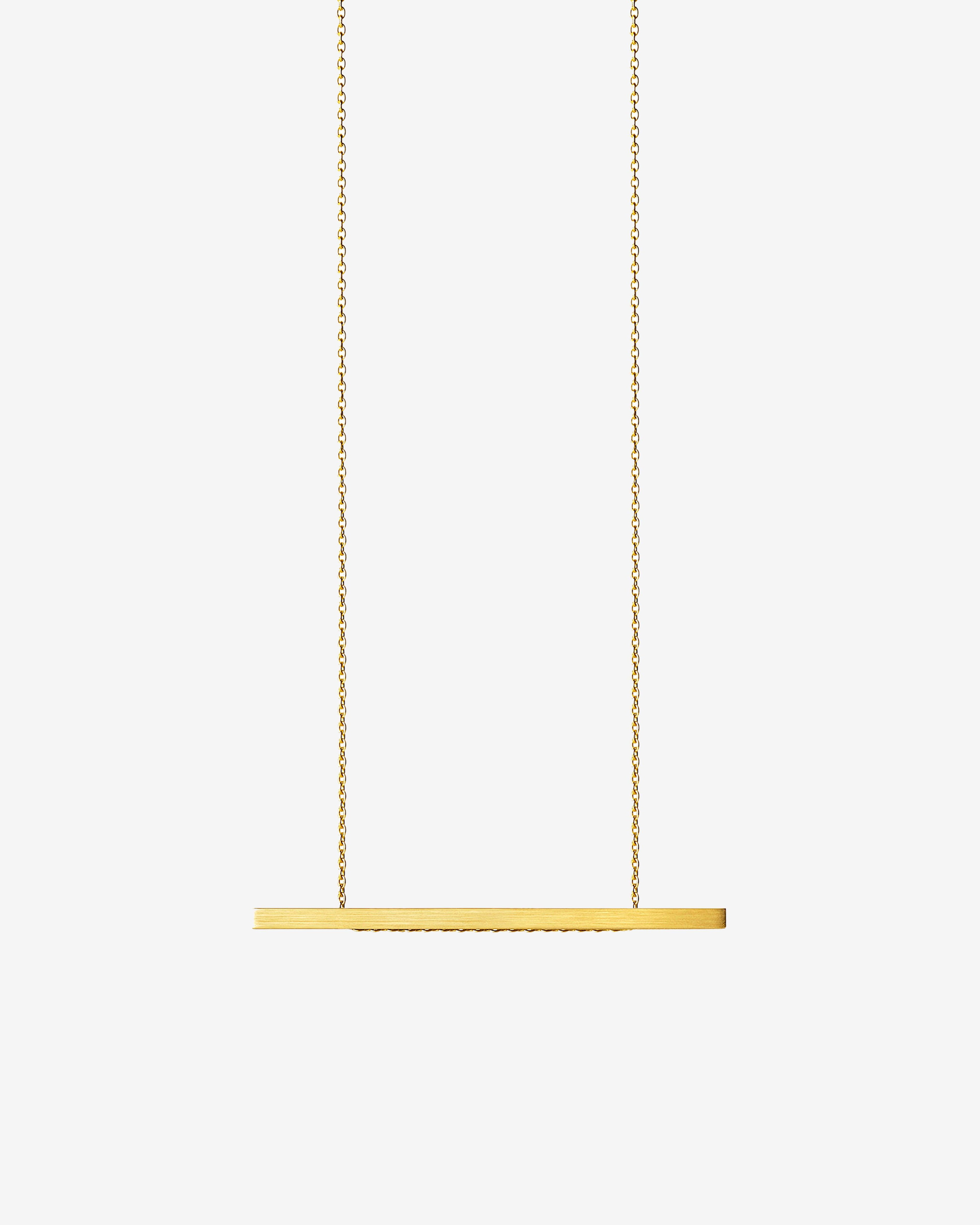 Shihara - Women's Bar Matte Necklace - (Yellow Gold) by SHIHARA