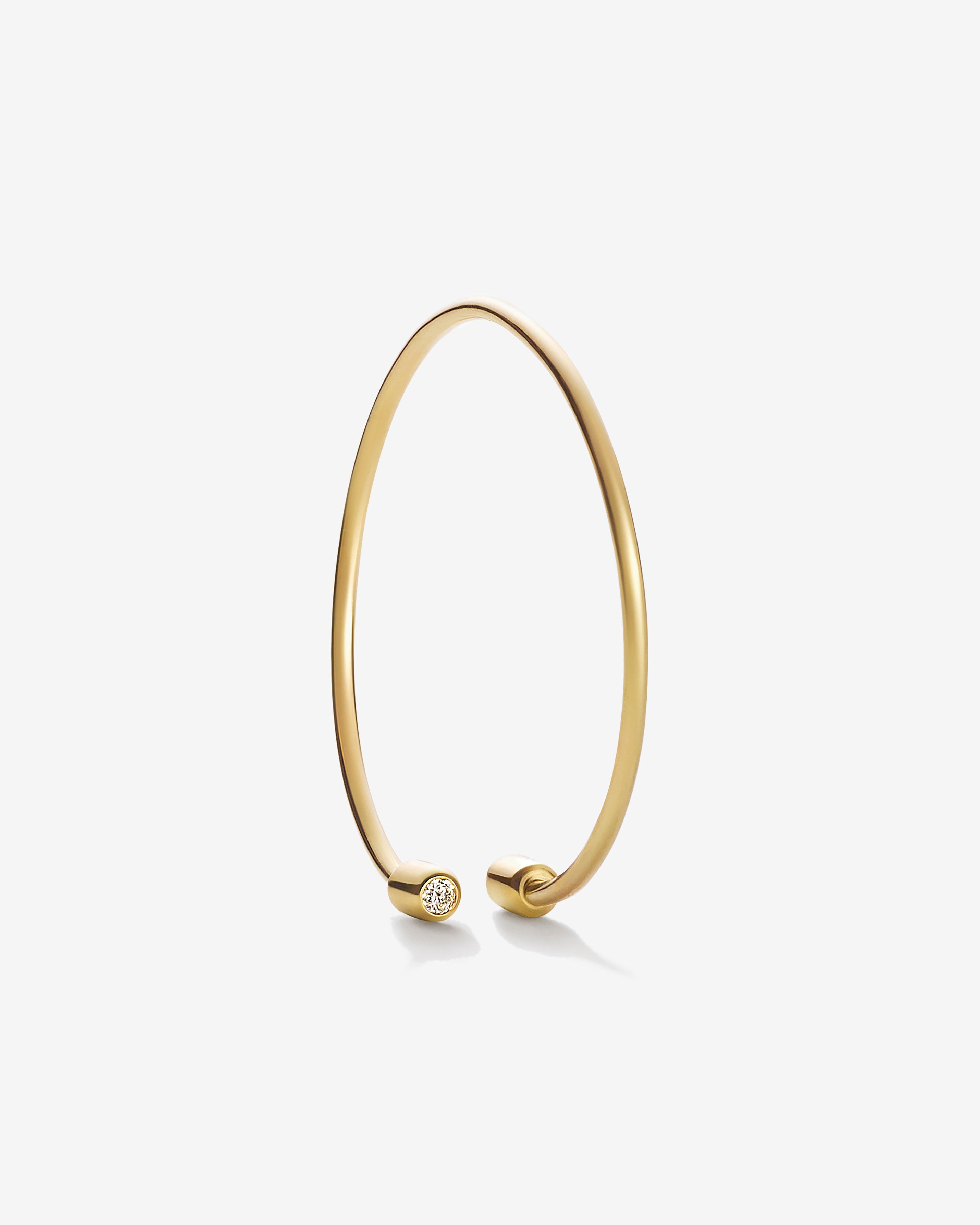 Shihara - Women's Diamond Twist Earring - (Yellow Gold) by SHIHARA