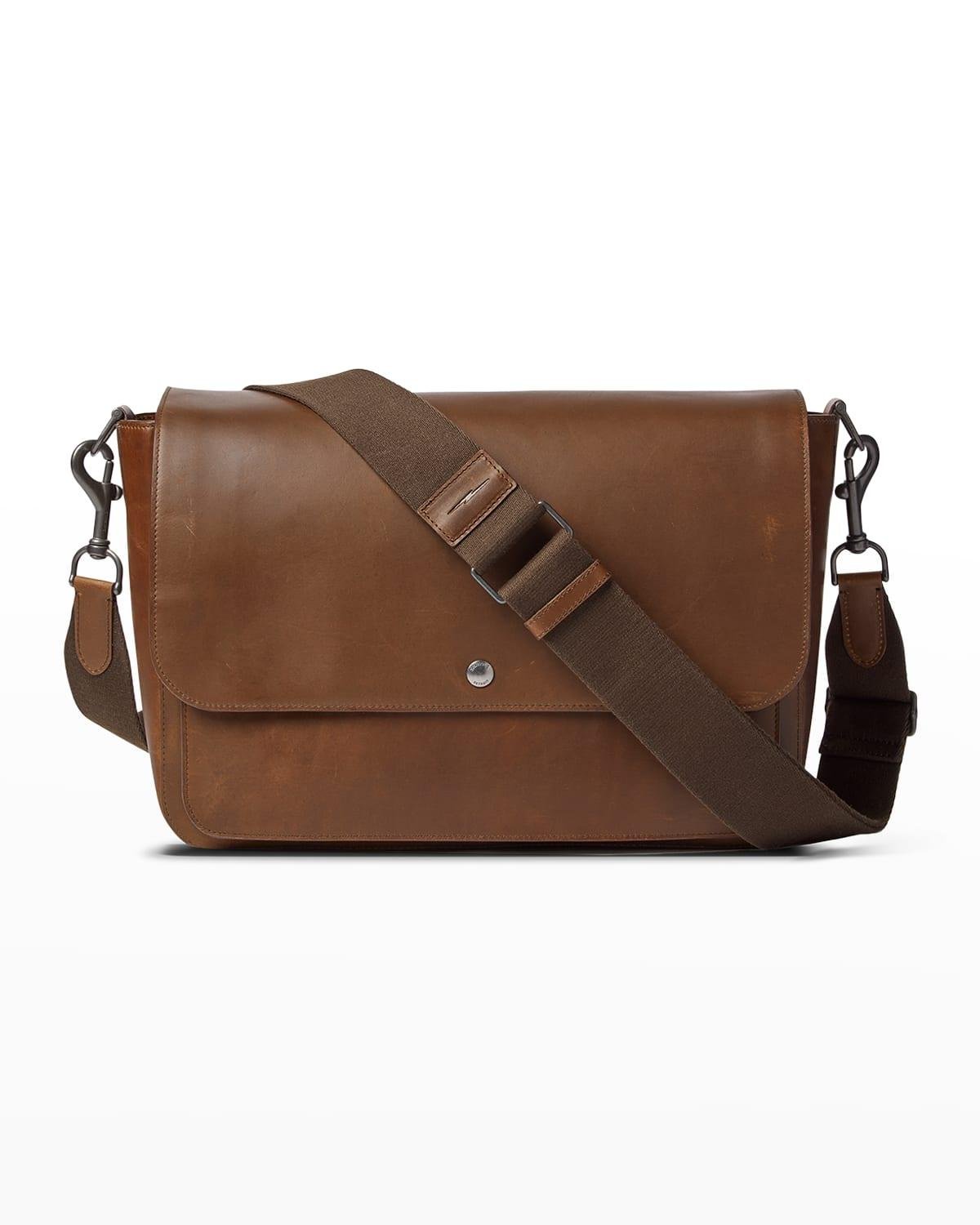 Men's Canfield Relaxed Leather Messenger Bag by SHINOLA | jellibeans