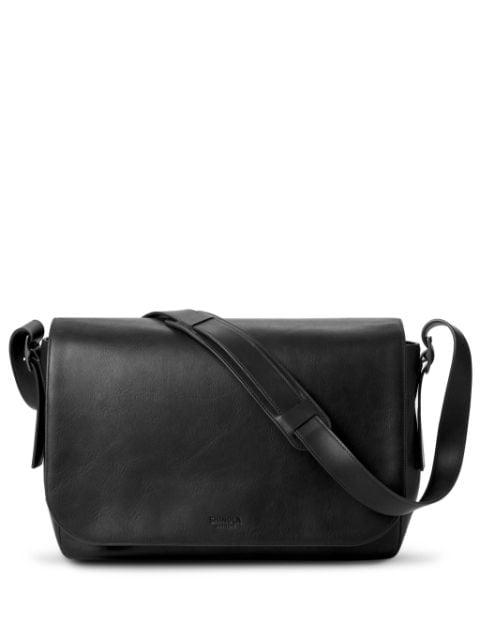 Runwell leather messenger bag by SHINOLA
