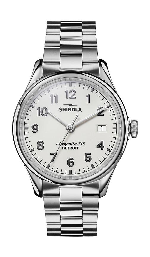 Shinola Vinton 38mm Watch in Metallic Silver by SHINOLA