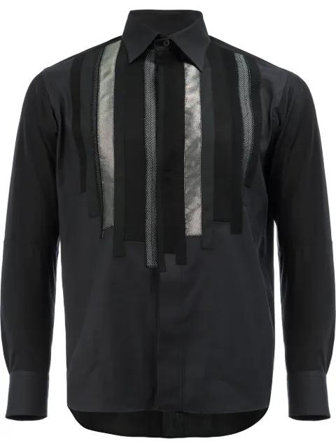 Shigoto x Shiro Sakai striped applique shirt by SHIRO SAKAI