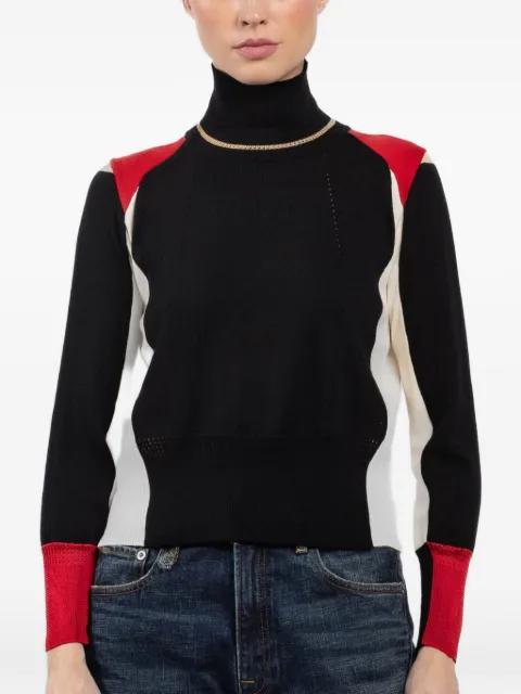 colour block roll neck top by SHIRO SAKAI