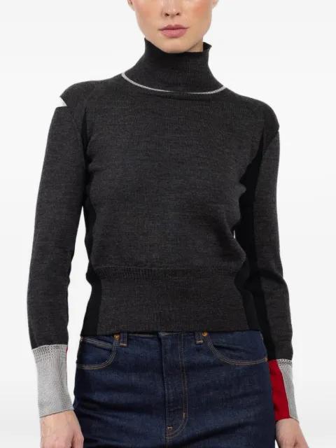 roll neck colourblock top by SHIRO SAKAI