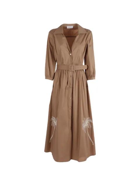 embroidered belted dress by SHIRTAPORTER