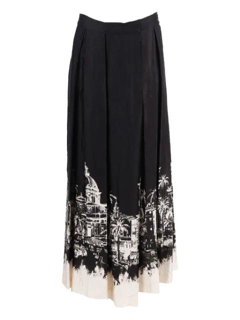 printed pleated maxi skirt by SHIRTAPORTER