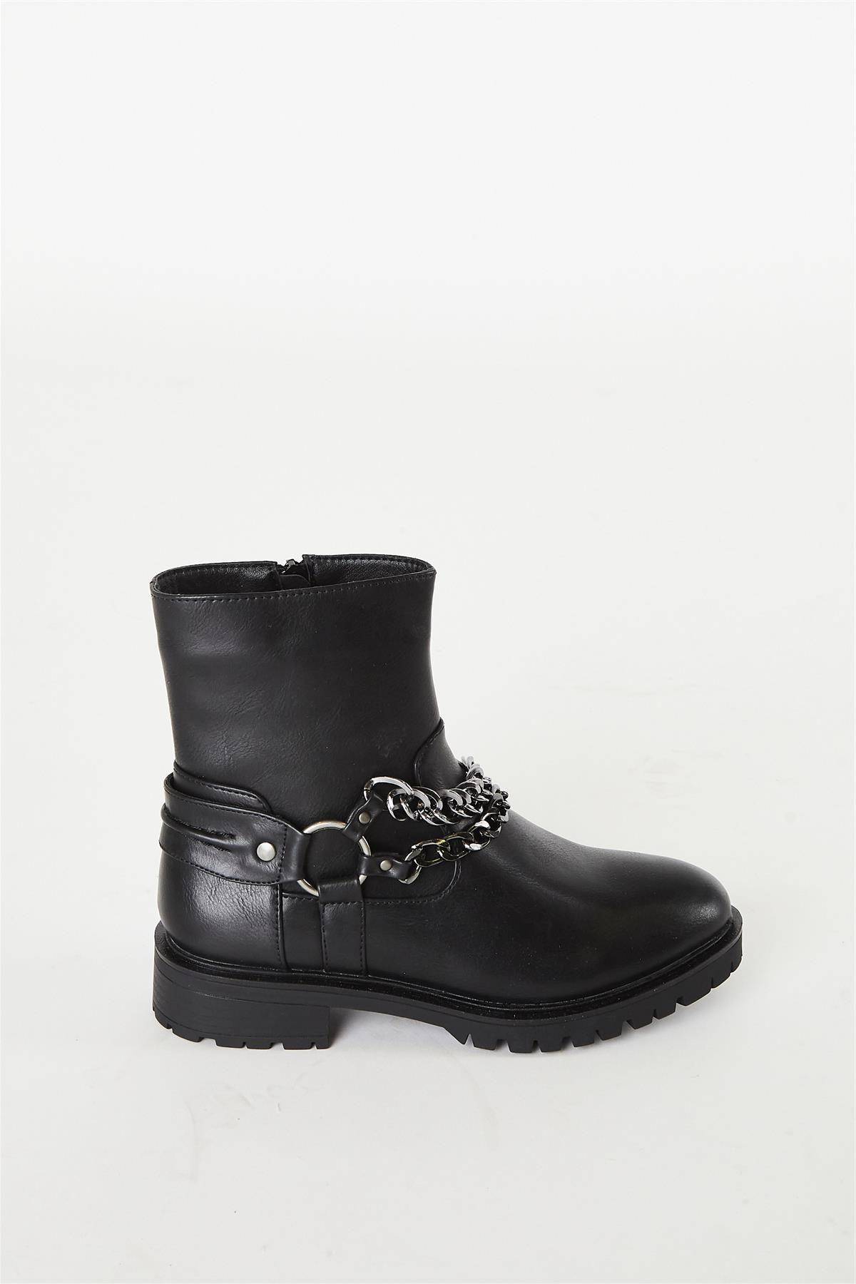 Black Chain Ankle Boot by SHNOO