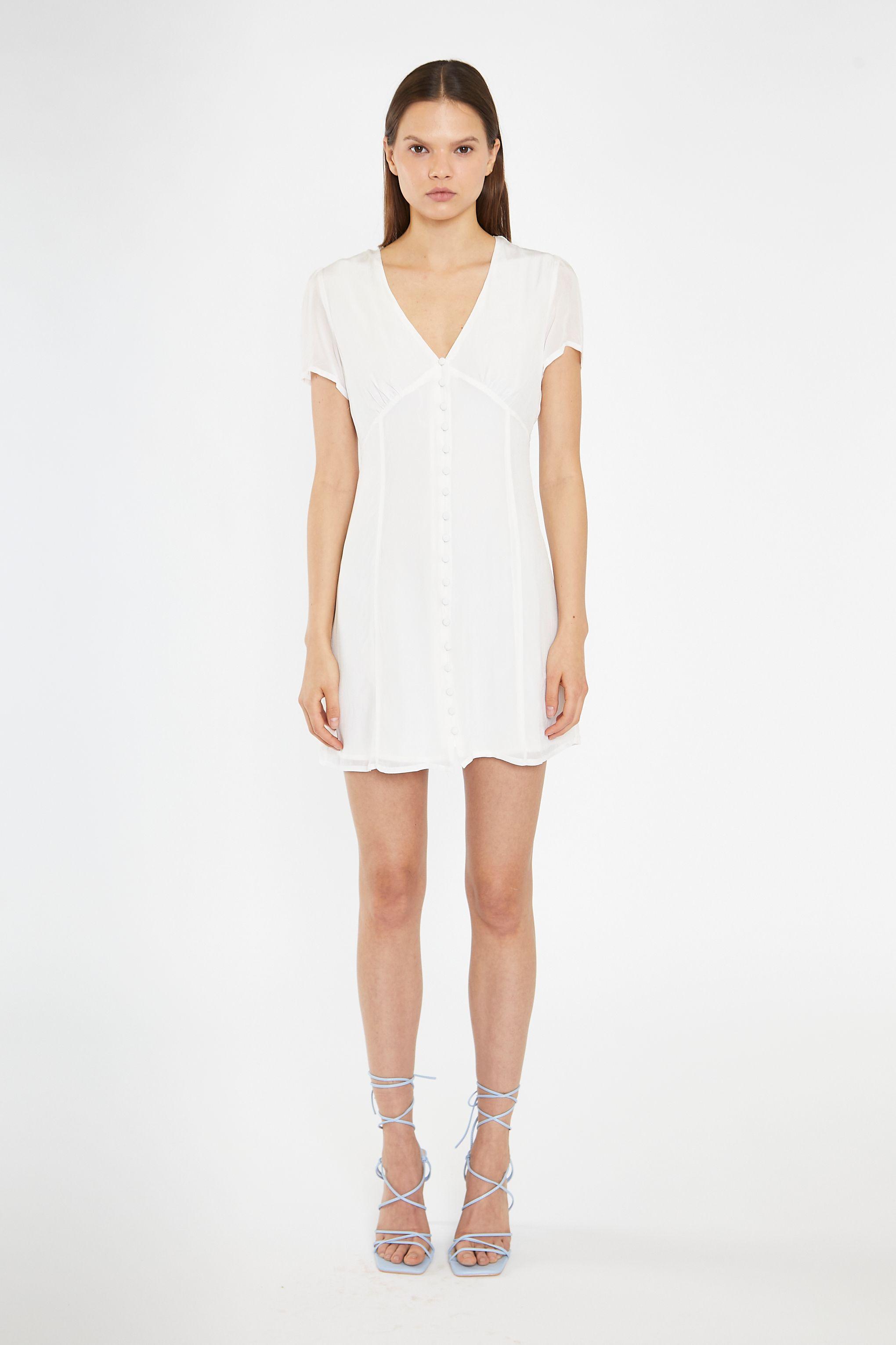 Button Front Mini Tea Dress by SHNOO