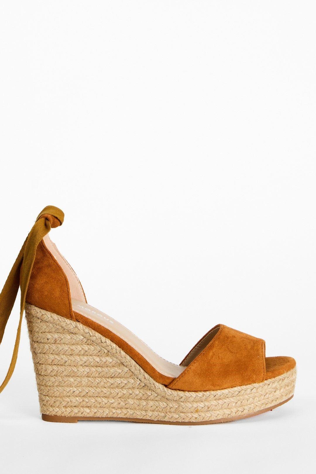Tie-Back Espadrille Wedge Sandals by SHNOO