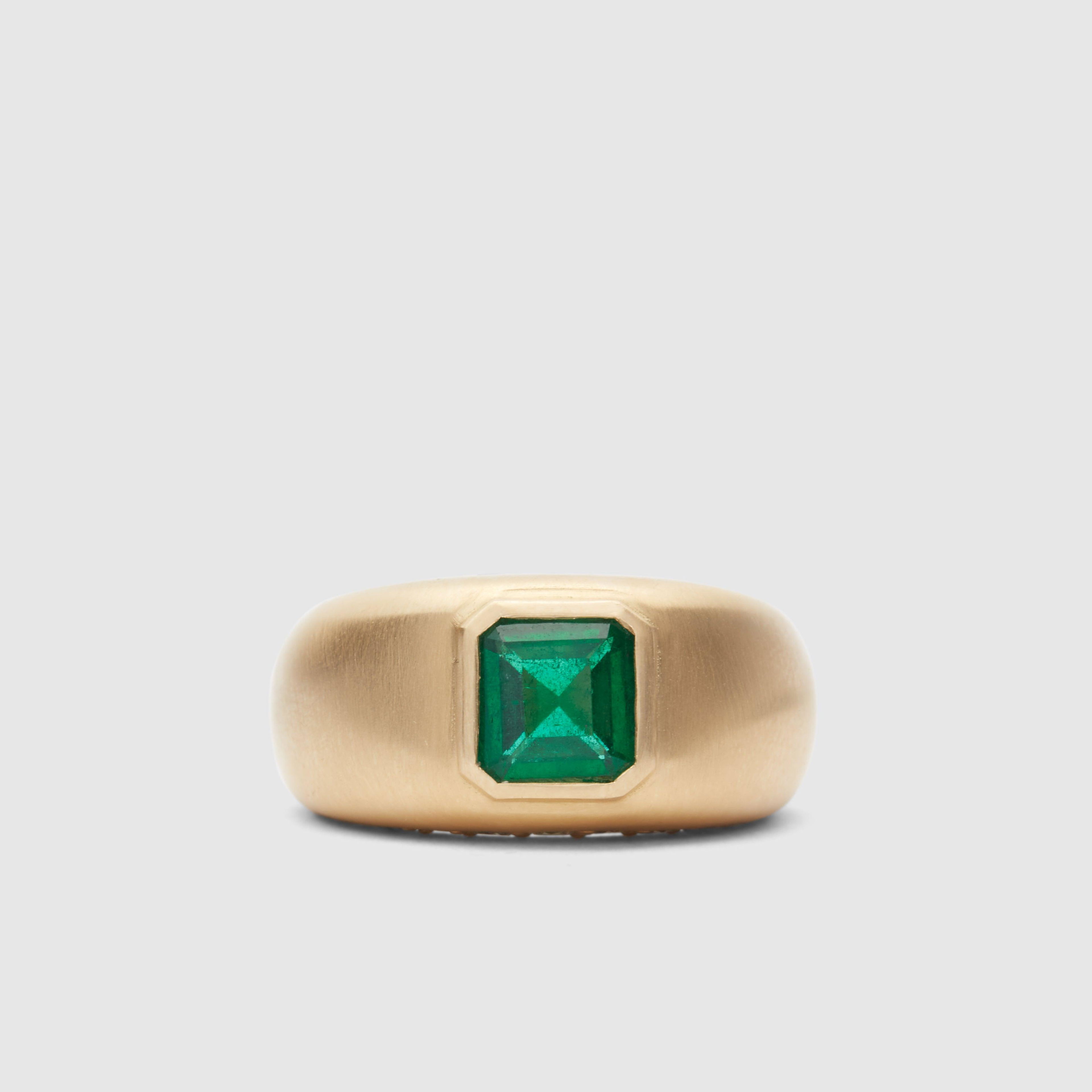 Shola Branson - Women’s Emerald Bombe Ring - (Yellow Gold) by SHOLA BRANSON