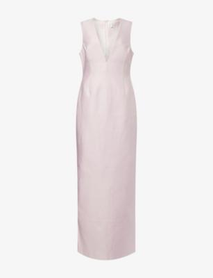 Otis Plunge-Neck Cotton-Blend Maxi Dress by SHONA JOY
