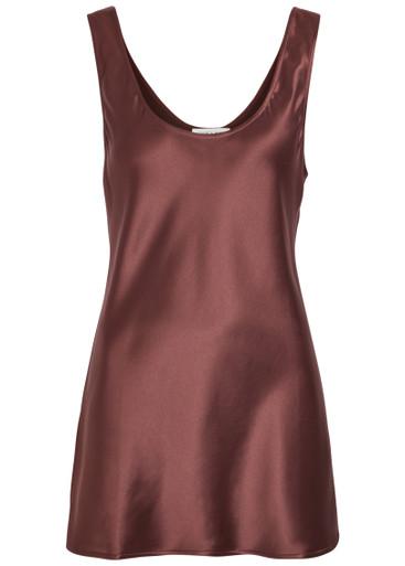 Savanna scoop-neck satin tank top by SHONA JOY