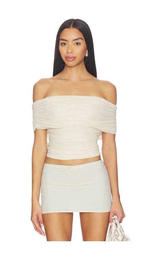 Shona Joy Mira Off Shoulder Top in Ivory by SHONA JOY