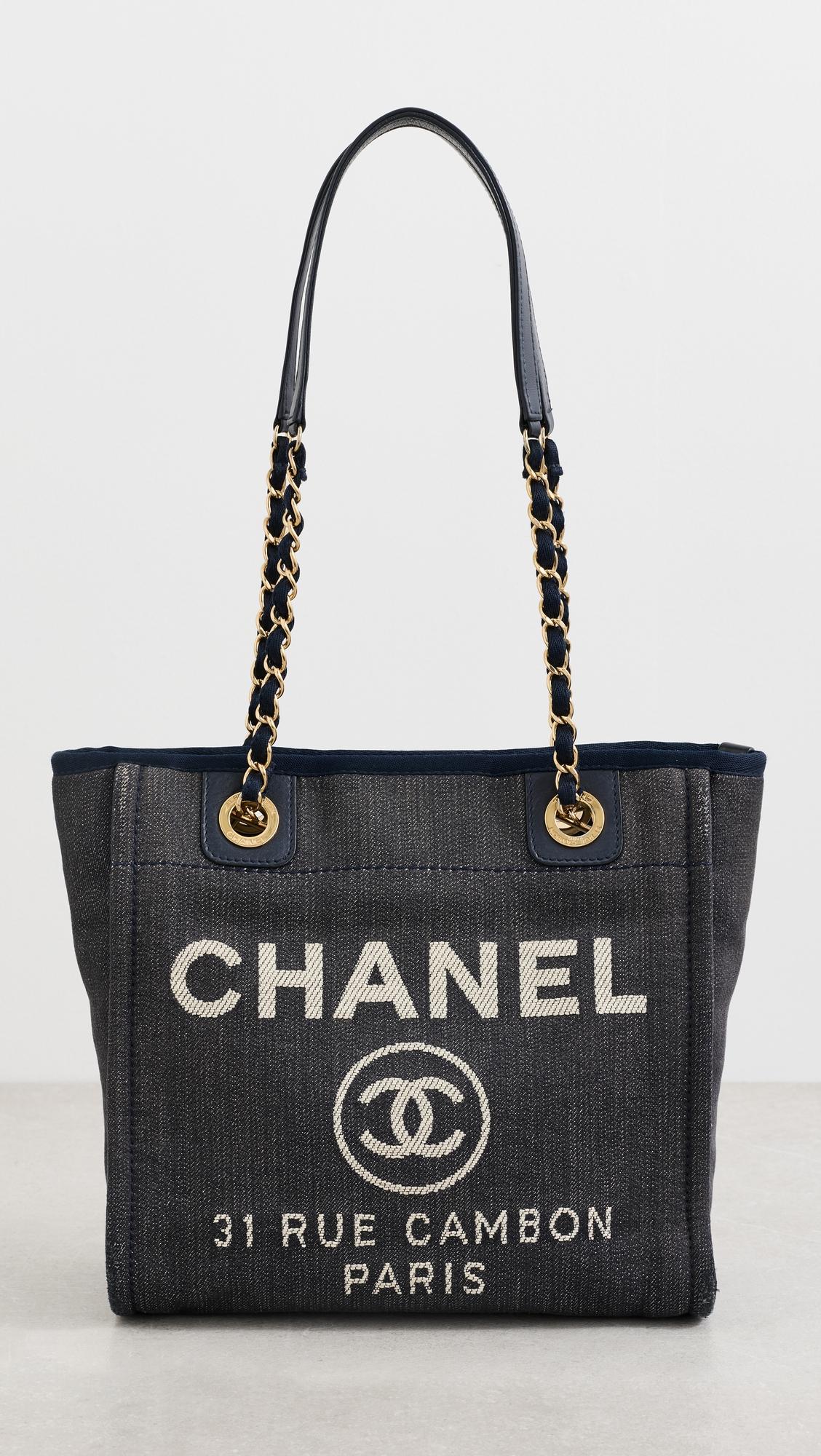 Chanel Navy Denim Deauville Mini Tote by SHOPBOP ARCHIVE
