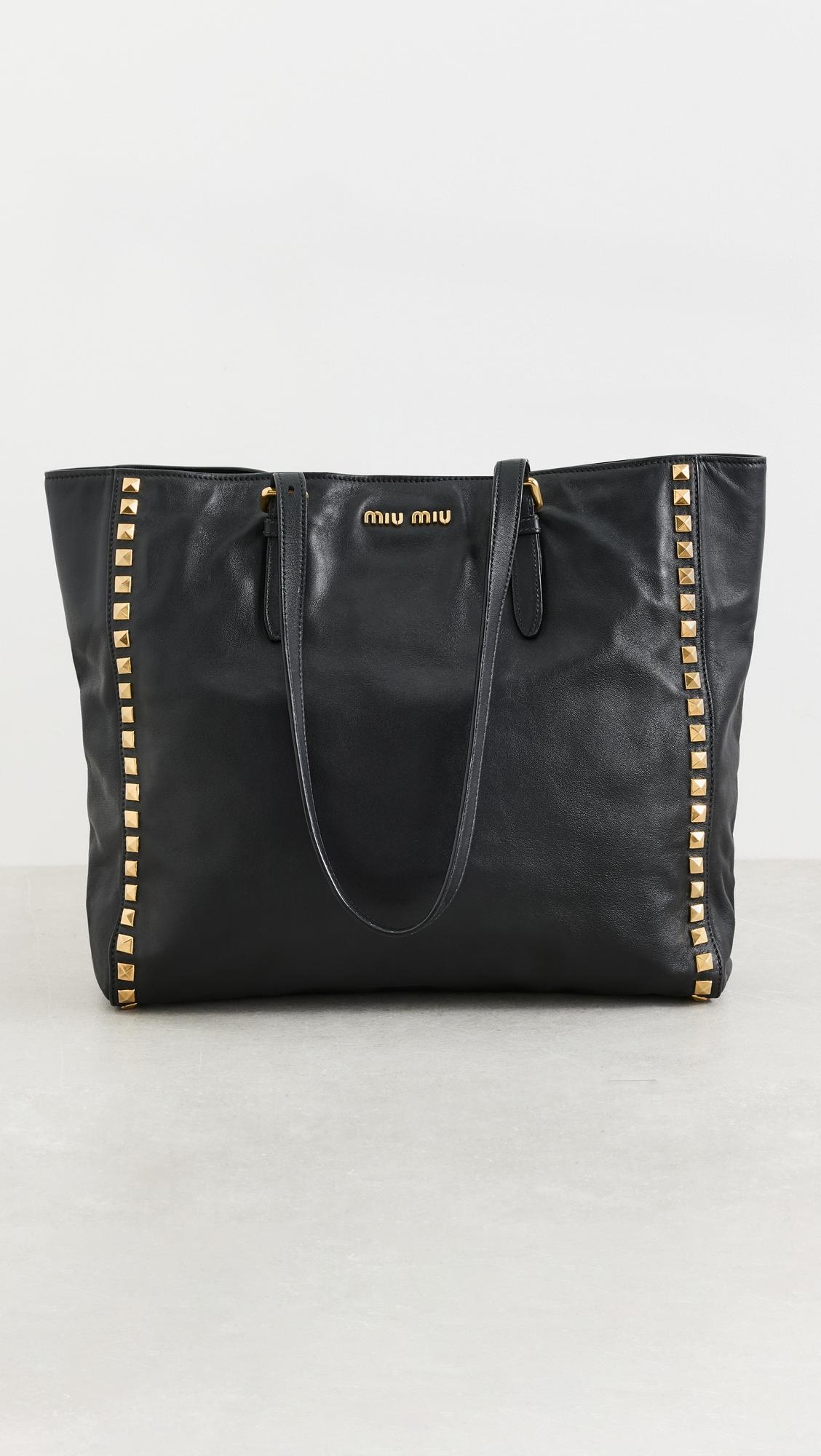 Miu Miu Studded Leather Tote Bag by SHOPBOP ARCHIVE