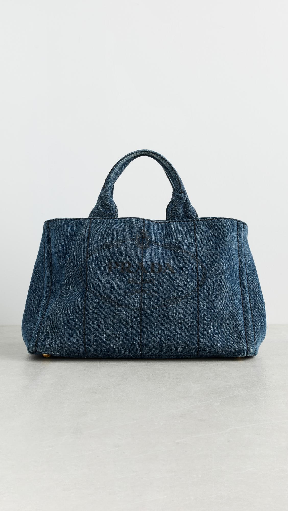 Prada Canapa Tote, Black Denim by SHOPBOP ARCHIVE