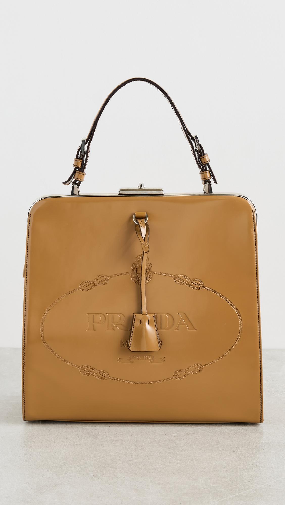 Prada Logo Print Framed Bag, Spazzolato by SHOPBOP ARCHIVE